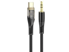 Кабель AUX Hoco UPA25 3.5 to Type-C (1m) black - 1
