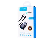 МЗП HOCO C12Q 1USB/3A/18W/QC3.0 + кабель Micro black - 1