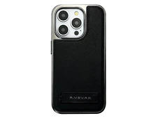 Накладка R.Mbmax Metal Frame Leather Case iPhone 15 Pro black - 1