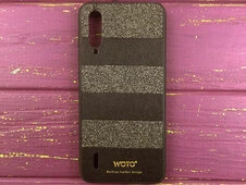 Чехол Кожа SIBLING glitter Mi A3/CC9e Black - 1