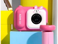 Baby Photo Camera S11 rabbit + тринога pink/white - 2