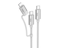 Кабель HOCO U134 2in1 3.0A Type-C to Type-C + Lightning (1.2m) gray - 1