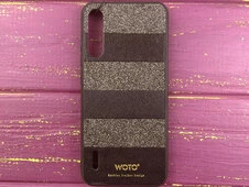 Накладка кожа SIBLING glitter Mi 9 Lite/CC9 Black - 1