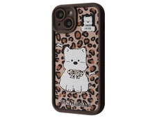 TPU Leather Camera iPhone 15 cute brown - 1