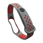 Ремінець силікон Sport Mi Band 3/4 gray/red - 3