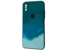 TPU+Glass Watercolor iPhone X/Xs green - 1