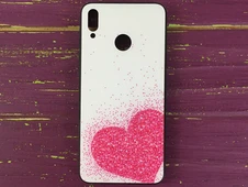 TPU+Glass Honor 8X Pink Heart - 1