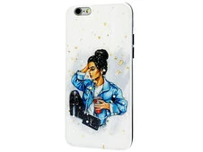 Накладка Confetti iPhone 6 Girl with bag YSL - 1