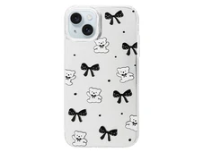 Накладка Paint Stroke Teddy Bears and Bows iPhone 13/14 silver - 1