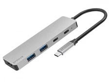 Type-C HUB Proove Iron Link 5 in 1 to 2USB 3.0 + 2Type-C + 1HDMI silver - 1