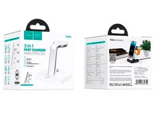 Wireless Charger Hoco CW43 Graceful 3in1 2 lightning+MagSafe AppleWatch white - 3