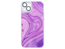 Накладка Glitter Marble NEW disign iPhone 14 light purple - 1