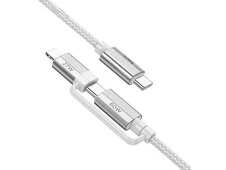 Кабель HOCO U134 2in1 3.0A Type-C to Type-C + Lightning (1.2m) gray - 3