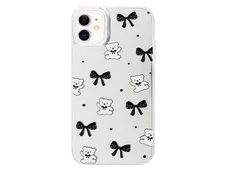 Накладка Paint Stroke Teddy Bears and Bows iPhone 11 silver - 1