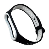 Ремешок силикон Sport Mi Band 3/4 black/white - 2