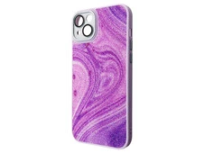 Накладка Glitter Marble NEW disign iPhone 14 light purple - 2