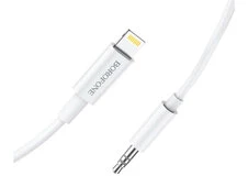 Кабель AUX Borofone BL18 3.5 to Lightning (1m) white - 3