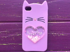 3D CAT&#039;S Love iPhone 4 Purple - 1