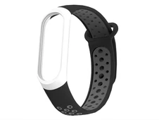 Ремінець силікон Sport Mi Band 3/4 black/gray - 1