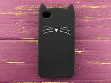 3D КОШКА для iPhone 4 Черный - 1