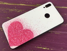 TPU+Glass Honor 8X Pink Heart - 2