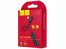 Перехідник Hoco LS18 Lightning to Lightning + Lightning black - 1