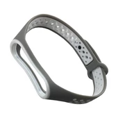 Ремінець силікон Sport Mi Band 3/4 gray/white - 2