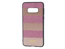 Накладка шкіра SIBLING glitter Samsung S10e Pink - 1