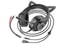 Наушники Hoco W107 Phantom Cat GAMING с микрофонами 3.5mm черные - 5