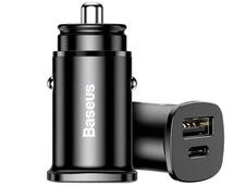 АЗП Baseus Square Metal 1USB/1Type-C/QC4.0/30W черный - 2
