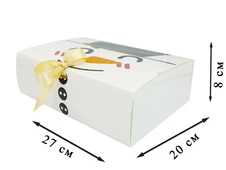 Коробка Новорічна Snowman 27х20х8 - 2