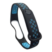 Ремінець силікон Sport Mi Band 3/4 black/blue - 2