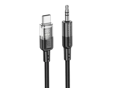 Кабель AUX Hoco UPA27 Type-C to 3.5mm (1.2m) black