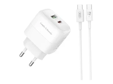 МЗП XO L137 1USB/1Type-C/20W/QC3.0 + кабель Type-C Type-C white