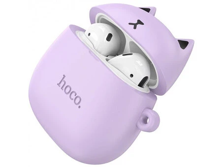 Air Pods Hoco EW45 TWS + чехол Lilac Cat white