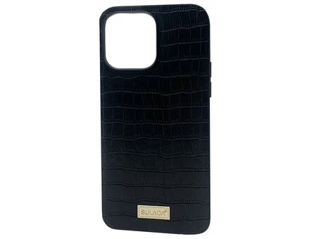 Накладка SULADA Leather Crocodile iPhone 14+ black