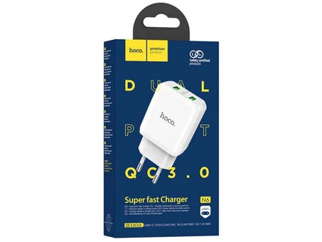 МЗП HOCO N6 2USB/QC3.0 white
