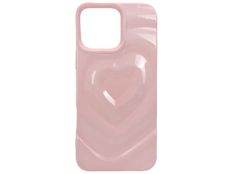 Накладка 3D Heart Glow Case iPhone 14 Pro Max pink