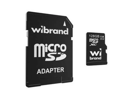 Карта пам'яті (UHS-1) Wibrand 128Gb (10) +adapter