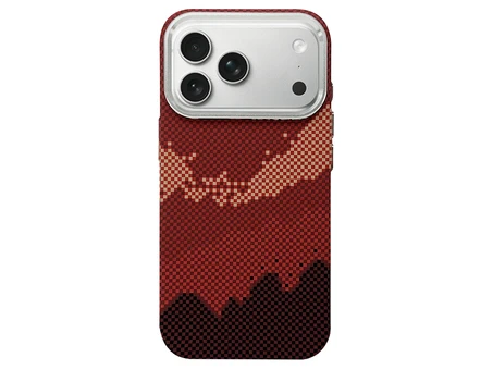 Накладка Elite Carbonique Metal Frame iPhone 17 Pro red/black/beige