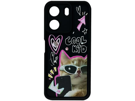 TPU Cool Kid Cat Camera Redmi 13C/Poco C65 black