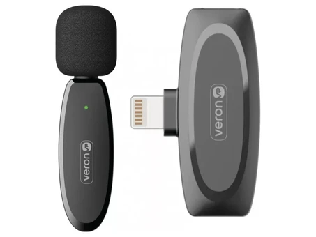 Петличний мікрофон Wireless Veron M18-L Lightning black
