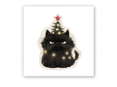 3D стікер Stix новорічний кіт