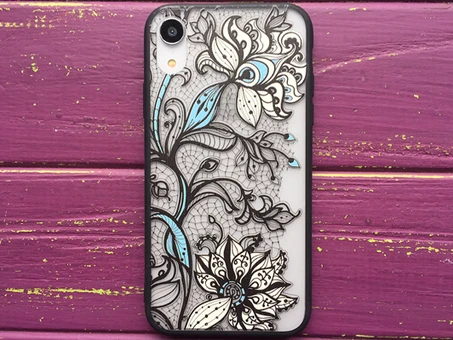 Rock Tatoo iPhone Xr Блакит. квіти