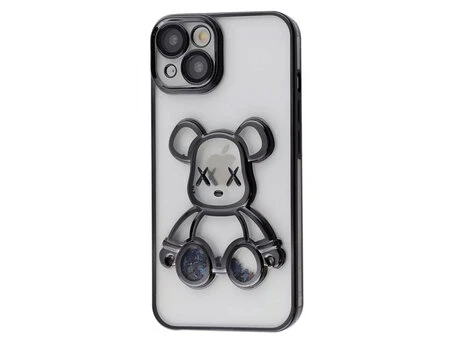 Чохол силікон Shining Aqua Bear iPhone 15 black