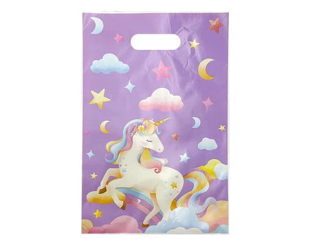 Пакет подарунковий поліетиленовий Unicorn purple