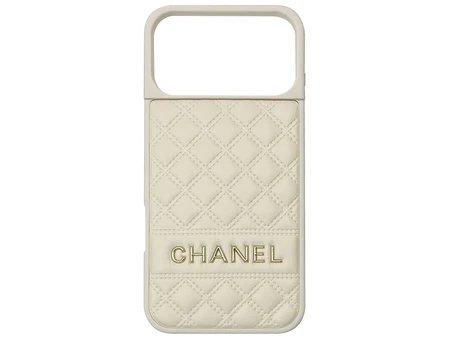 Накладка Leather Puffer iPhone 17 Pro Max milk chanel