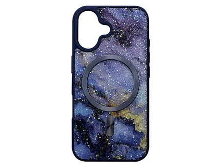 Накладка Crystal Geode MagSafe iPhone 16 midnight blue
