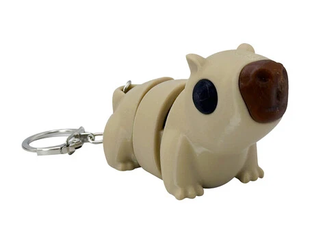 3D Іграшка-брелок Capybara beige