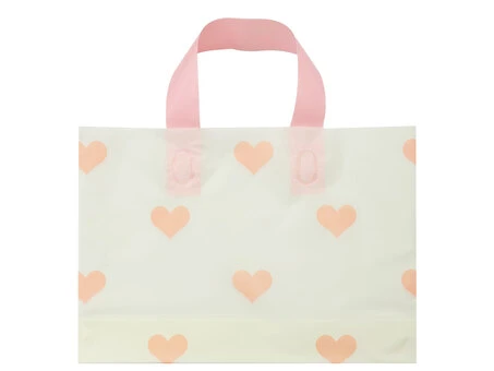 Пакет подарунковий Pink hearts beige